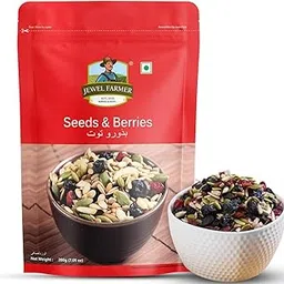 Jewel Farmer Seeds & Berries 200gm Enriched With Iron, Calcium, Omega 3 & 6, Antioxidants & Multiminerals With Goodness Of - Cranberries, Blueberries, Blackraisins, Blackcurrants, Pumpkin, Sunflower, Muskmelon, Flax Seeds & Pine Nuts.-picture-30