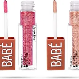 Seven Seas Babe Glittery Lip Gloss | Long Lasting | Water & Smudge Proof | Lightweight | Super Moisturising Formula | With High Shine Lip Color For Glossy Look (Hot Pink, Rose, 7ml)-picture-58