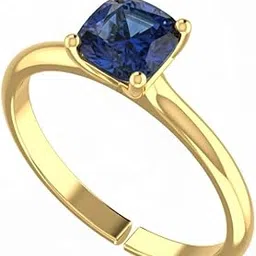 diamtrendz Gold Plated BIS Hallmarked Pure 925 Sterling Silver Adjustable Solitaire Ring | 6mmX6mm Cushion Shaped Gemstone Studded Diamond Like Shine | Dailywear Lightweight Birthstone Rings | Model RSY09002-picture-53