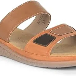 liberty A-HA M17-12 Casual Slipper for Women - Navy Blue & Tan | Casual Slip-on Slippers Footwear | Lightweight, Comfortale Insole - Suitable for Outdoor, Monsoon & Rainy Season Footwear for Ladies image 1