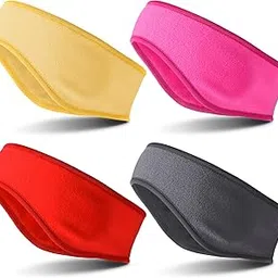 4 Pieces Kids Fleece Headband Winter Ear Warmer Ear Muff Headbands for Child Outside Sporting Running (Bright Color)-image-55