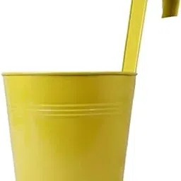 TrustBasket Plain Round Railing Planters/Pots - Yellow-picture-31