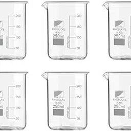 OCTA Borosilicate 3.3 Glass Beaker with Graduation Marks Beaker for School Collage Chemistry & lab Laboratory (250 ML-(Pack of 6))-image-20