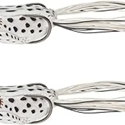 VASADIGITAL 2 Pcs White Frog Fishing Lure opwater Frog Lure Bass Trout Fishing Lures Realistic Prop Frog Soft Swimbait Floating Bait with Weedless Hooks for Freshwater Saltwater-image-9