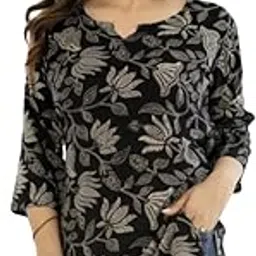 adnika collection Women's Floral Printed Cotton Regular Fit Top-picture-19