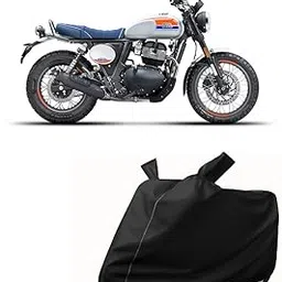 Waterproof Bike Cover Compatible with Royal Enfield Bear 650 All-Weather Proof Triple-Stitched Durable Design Windproof Elastic Bottom | UV Protection & Dust Proof Black-picture-44