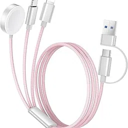 Flavizo 3-in-2 Smart Watch Charging Cable 1.2M (Pink) | Multi-Device Smartwatch Charger Cable with Dual USB Support, Fast & Safe Charger Wire for Apple Watch, iPhone & Phones-image-39