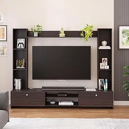 Pinnova Modern Wooden TV Unit for Living Room � Entertainment Center with Storage & Display Shelves Cabinet | Fits up to 60� TVs (Wenge)-image-3