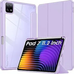 Robustrion Cover for Xiaomi Pad 7 Cover Case 11.2 inch, Hybrid Flip Case Cover with [Transparent Back] and [Pencil Holder] for Xiaomi Mi Pad 7 11.2 inch Cover [Support Auto Sleep Wake] - Lavender-picture-60