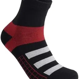 Montac Aloe Fresh Sports Ankle Length Socks For Men & Women। Infused With Aloe Vera Touch। Anti-bacteial & Anti-fungal। (Black & Red)-picture-55