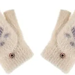 Women's Winter Gloves, Fingerless Kawaii Gloves Cat Paws Faux Fur Plush Cat Gloves Lion Paws Gloves, Soft Comfy Warm Fleece Lined Knit Gloves Elastic Cuff-image-48