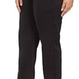 Straight Fit Plus Size Cigarette Pencil Pants Elastic Waist Band Mid High Waist Formal Office Trousers for Women, Pockets for Travel Stretch Cotton Knit Full Length-image-2