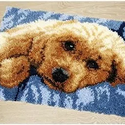 Latch Hook Rug Kits DIY Crochet Yarn Rugs with Color Preprinted Pattern Craft Tapestry Kits for Home Decor(20.5X14.9 Dog)-picture-27