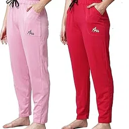 Womens Relaxed Fit Mid Rise Cotton Pyjama - Pack of 2-image-12