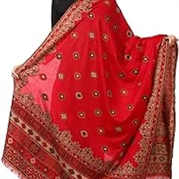 pashtush Womens Kullu Jamawar Shawl, Faux Pashmina, Woven Jacquard Design with Kullu Weaving Design, Soft and Warm Faux Pashmina (Pink)-picture-19