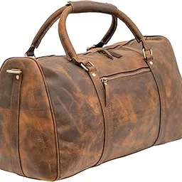 orbit art gallery Dark Brown Duffle Bag, Travel Sports Duffle for Men,Leather Gym Bag, Weekender Bag, Carry-on Leather bag 20 Inch, Brown, Carry-on Bag-picture-42