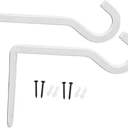 VELURA 2 Pieces Iron Hanging Plant Brackets Plant Hangers for Indoor Flower Baskets White 15.2cmx10.2cm|1 Concrete stamp|Plant Hooks & Hangers| Yard, Garden & Outdoor Living-image-29