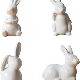 MERISHOPP®4X Modern Ceramic Rabbit Figurine Easter Statue Home Bookcase DécorCrafts|Home & Garden|Home Décor|Figurines-picture-12