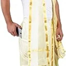 prakasam cotton Mens Silk (Ready to wear) Panjakejam Dhoti & Towel Set with Pocket (50K)-picture-16