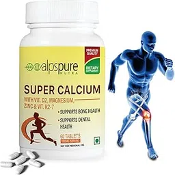 Alpspure Nutra Super Calcium with Vitamin-D2, Magnesium, Zinc & Vitamin-K2-7 (60 Veg Tablets) | Bone & Joints Support Supplement | Supports Dental Health | Calcium Supplement for Men & Women-picture-16