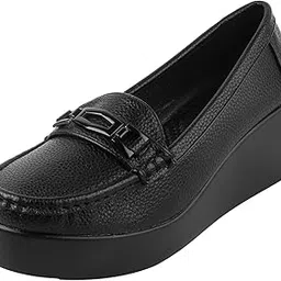 metro Women's Loafers with Metal Buckle Detail-picture-37