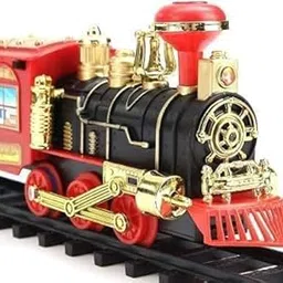 ABS Choo Choo Classical Train Toy Set Emits Real Smoke with Light and Sound Track Set for Kids Train Set with Track-picture-12