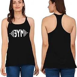 Women's Cotton Printed Sleeveless Racerback Sportswear |Activewear Quick Dry Fit Workout Muscle Tank Top L31 Product Code (Size, Colour)-picture-24