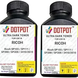Dotpot 101S Toner Powder for Ricoh SP100 / SP111 / SP200 / SP300 / 3410/3510 SF Printers Pack 2 image 1