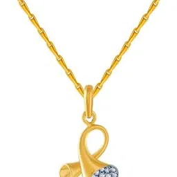 p.c. chandra jewellers 14k (585) Yellow Gold and American Diamond Pendant for Women-picture-29