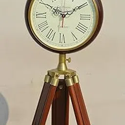 OVERSEAS MART Wooden Analog Clock With Wooden Antique Tripod 70 Inches-picture-29