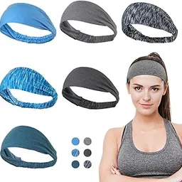 6 Pack Dreamlover Yoga Sports Headband, Women s Elastic Athletic Hairband, Men s Sweatband, Lightweight Working out Headbands-picture-43