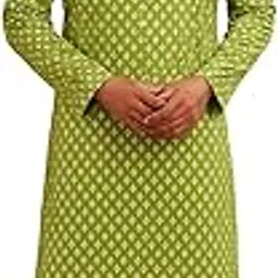 pegacorn Men's Cotton Regular Kurta (C-399-2_Green)-picture-32