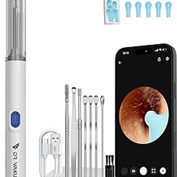 DR VAKU® Clenzio Earocam Earwax Removal Tool with Extra Cleaning Kit (Set of 8) with HD Camera Wifi Connection & 6 LED Lights Endoscope Tool Ear Cleaner for iOS & Android +11 Silicone Tips Free-White-picture-27