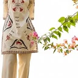 Cotton Linen Floral Print Hand Embroidery Kurti Set for Women | Elegant Ethnic Wear with Dupatta | Comfortable Daily & Festive Outfit | Stylish Traditional Indian Dress for All Occasions-picture-44