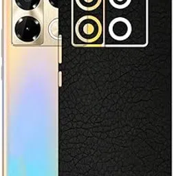 AtOdds Mobile Skin Sticker Wrap | Compatible for INFINIX Note 40 PRO (5G) | Scratchproof Matte Finish | Full Coverage for All Sides & Camera Protection (Black Leather)-picture-31
