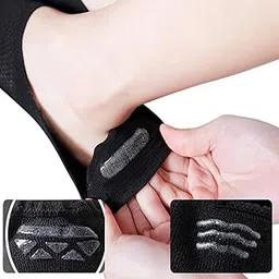 High Stretch invisible No Show Socks for Women, Thin Mesh Polycotton, Non Slip Silicone Heel, Low Flat Boat Line (6 Pairs)-image-24