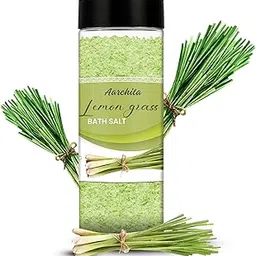AARCHITA Epsom Lemongrass Bath Salt | Natural Mineral Bath Soak with Essential Oils & Vitamin E | Skin Softening & Refreshing Foot & Body Bath | Spa-Like Body & Foot Soak (500 g)-picture-21