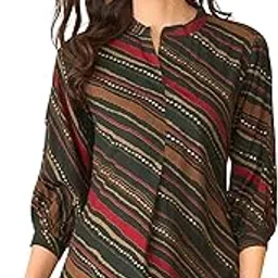 vaamsi Women's Green Cotton Blend Printed Printed Top | Western Tops for Women-picture-25