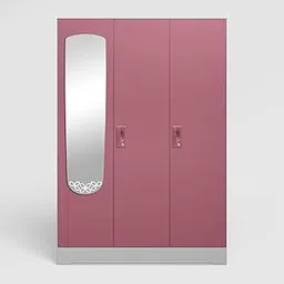 GODREJ INTERIO Almirah Slimline 3-Door Steel Almirah, Cupboard for Clothes (Royal Ivory and Dusty Rose), 1-Year Warranty, 7 Shelves, 1 Locker, Leaf Design Mirror-picture-21