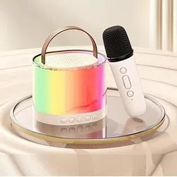 Qlect Mini Karaoke Machine Microphone Portable Bluetooth Wireless Speaker with Wireless Mic for Music Toys Christmas Birthday Gifts for Girls & Boys 4,5,6,7,8,9,10,11,12 Year Old - (Beige)-picture-29