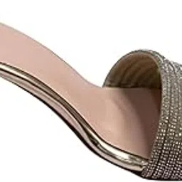 mahroj Womens Sparkle-Detail Mule Heels | Elegant Shimmery Stylish Sandals for Special Occasions & Evenings Out-picture-17