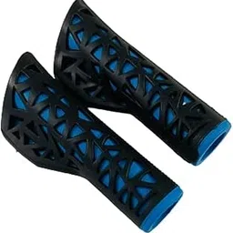 Shrenik Cycle Handle Grip 12.5cm Length Dual Soft Rubber Non Toxic Anti-Slip MTB/City Bicycle Bike (Black-Blue)-picture-23