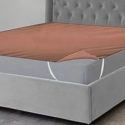 Heart Home Self Design PVC Waterproof King Size Mattress Protector/Baby Plastic Sheet Protector 78"x72" (Brown)- HEART1017-image-36