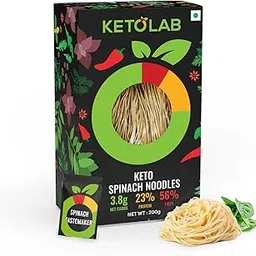 Ketolab Keto Spinach Noodles Spaghetti, 200 Gms, 1 Pack, 3.5g Net Carb & 16g High Protein/Serving, Identical to Regular Noodles, Ultra Low Carb, Pre-Biotic High Fibre, For Keto Diet and Weight Loss-picture-18