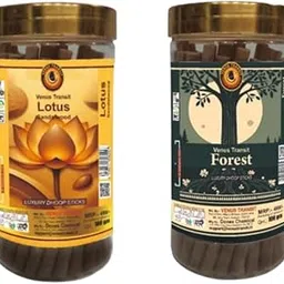 VENUS TRANSIT Lotus Sandalwood and Forest Bambooless Dhoop Sticks - Nature-Blessed Soothing Essence Incense Sticks for Calming Home and Work Ambience | 200g-picture-59