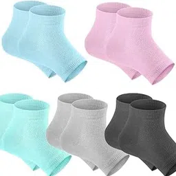DClub Moisturizing Heel Socks 2 Pairs Gel Lined Toeless Spa Socks To Heal And Treat Dry, Cracked Heels While You Sleep.,Multicolour-picture-26