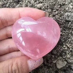 Heart Shaped Rose Quartz Natural Stone Polished Puffy Heart Shape/Love Stone Hearts Valentine Gift-picture-31