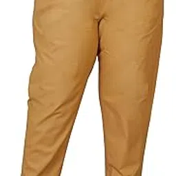 d k w Women's Plus Size Cotton Trousers – 2 Deep Pockets, Half Elastic Waist, Comfortable Fit-picture-10