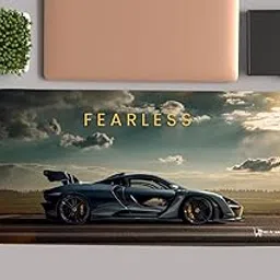 MY PC WALA Extended Mouse Pad, Black, Microfiber, 60x30 cm, Anti-Slip, Non-Stitched, Motivational Gaming Design with Fearless Car Art, for Home and Office-picture-11