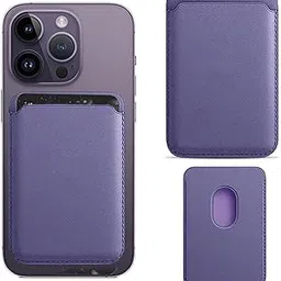 CLAUZIO MagSafe-Compatible Vegan Leather Wallet – Slim Magnetic Card Holder for iPhone 12, 13, 14, 15, 16 (Mini, Pro, Max) – Secure Credit, Debit & ID Holder (Purple)-picture-10